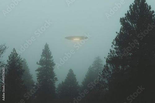 Misty forest, UFO