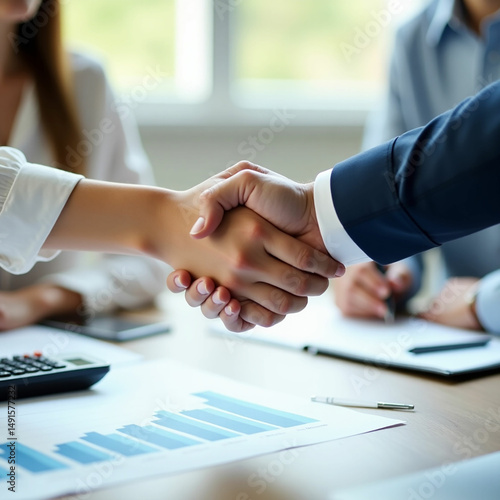 businessmen handshake after a good deal.
