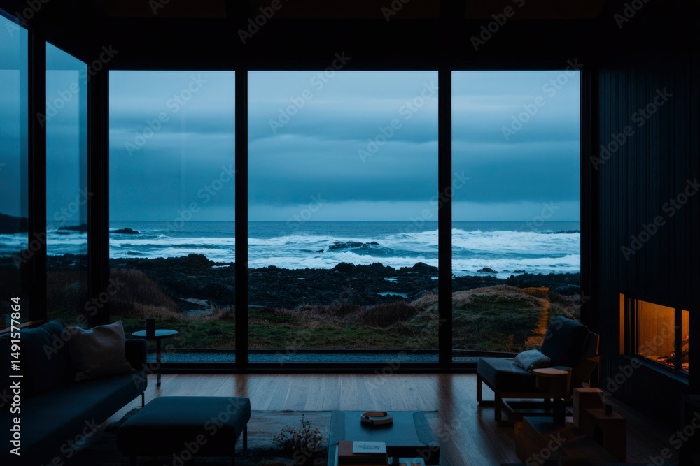 Fototapeta premium Modern Coastal Living Room