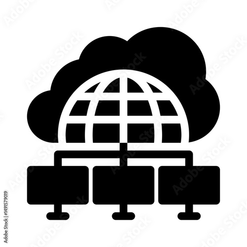 cloud computing glyph icon
