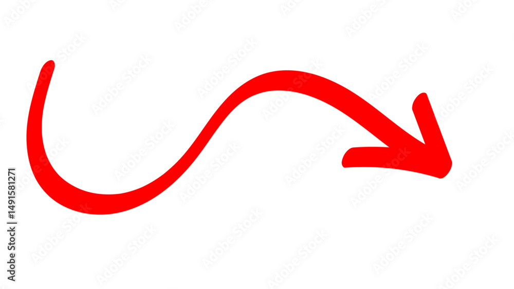 Hand-drawn swirling arrows Hand-drawn simple lines. red arrow with transparent background. vector illustration Hand-drawn swirling arrows Hand-drawn simple lines. red arrow with transparent background. vector illustration