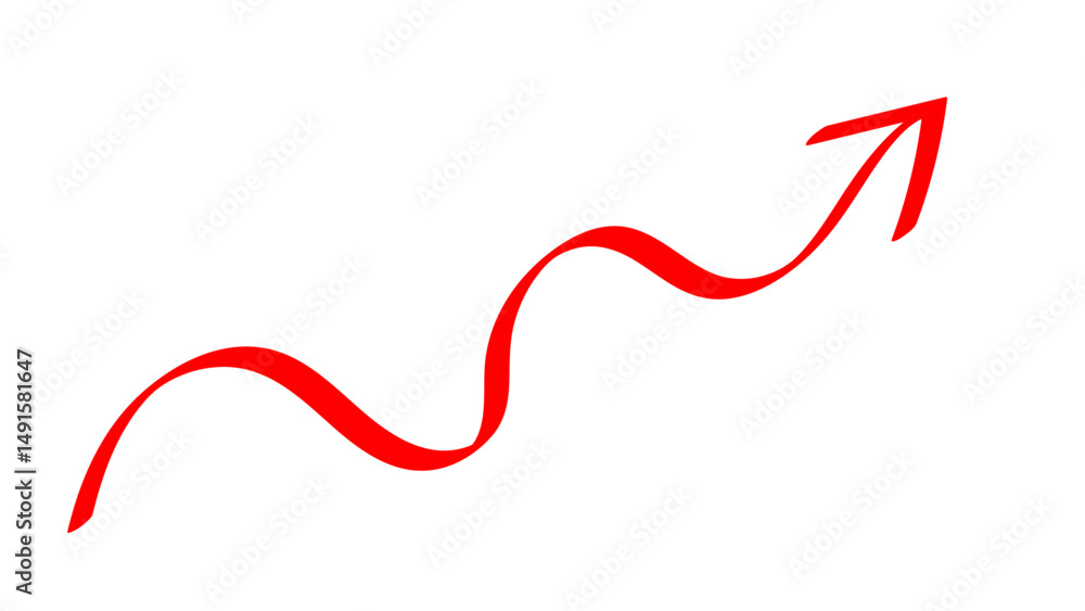 Hand-drawn swirling arrows Hand-drawn simple lines. red arrow with transparent background. vector illustration Hand-drawn swirling arrows Hand-drawn simple lines. red arrow with transparent background. vector illustration