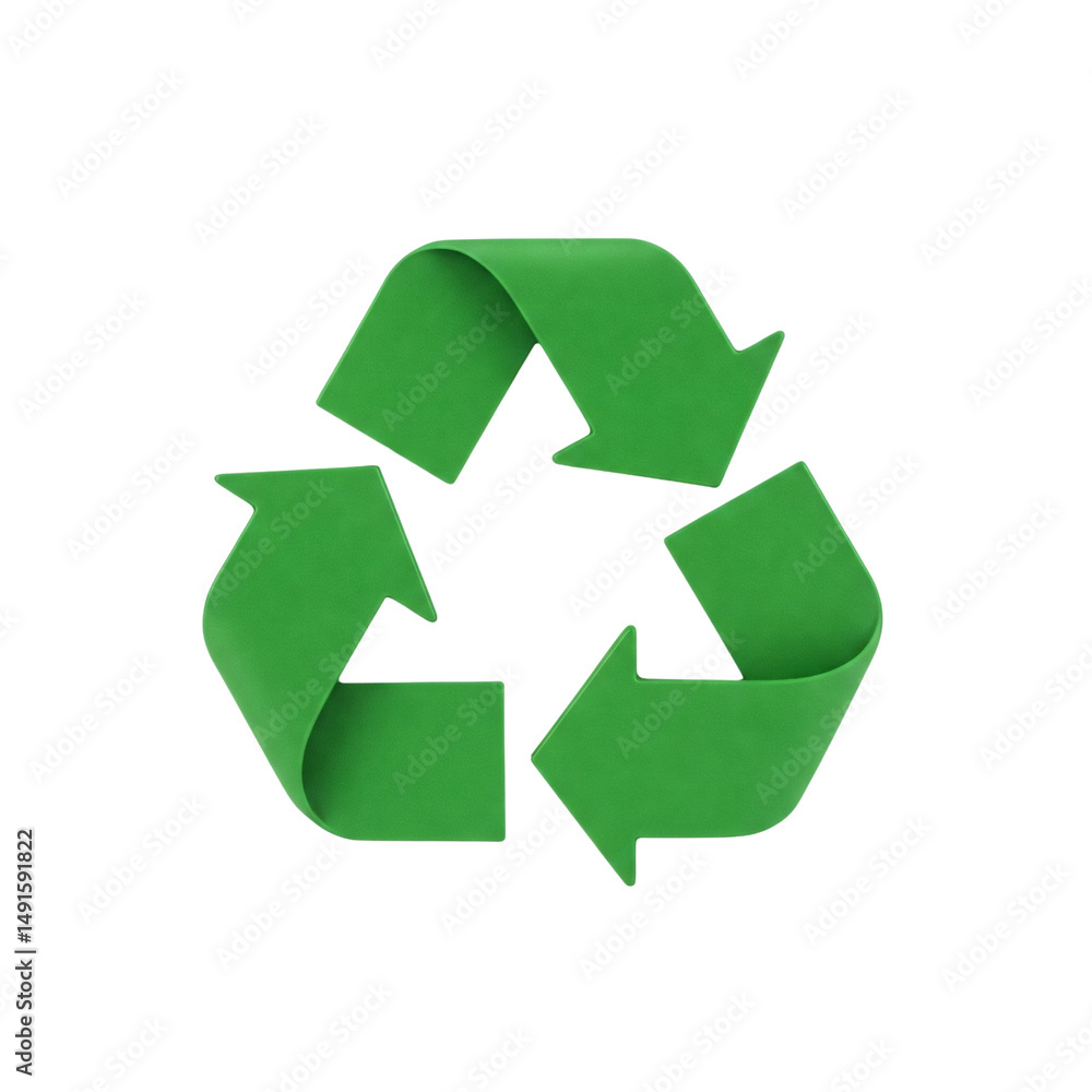 Green recycling symbol with three arrows Green recycling symbol with three arrows