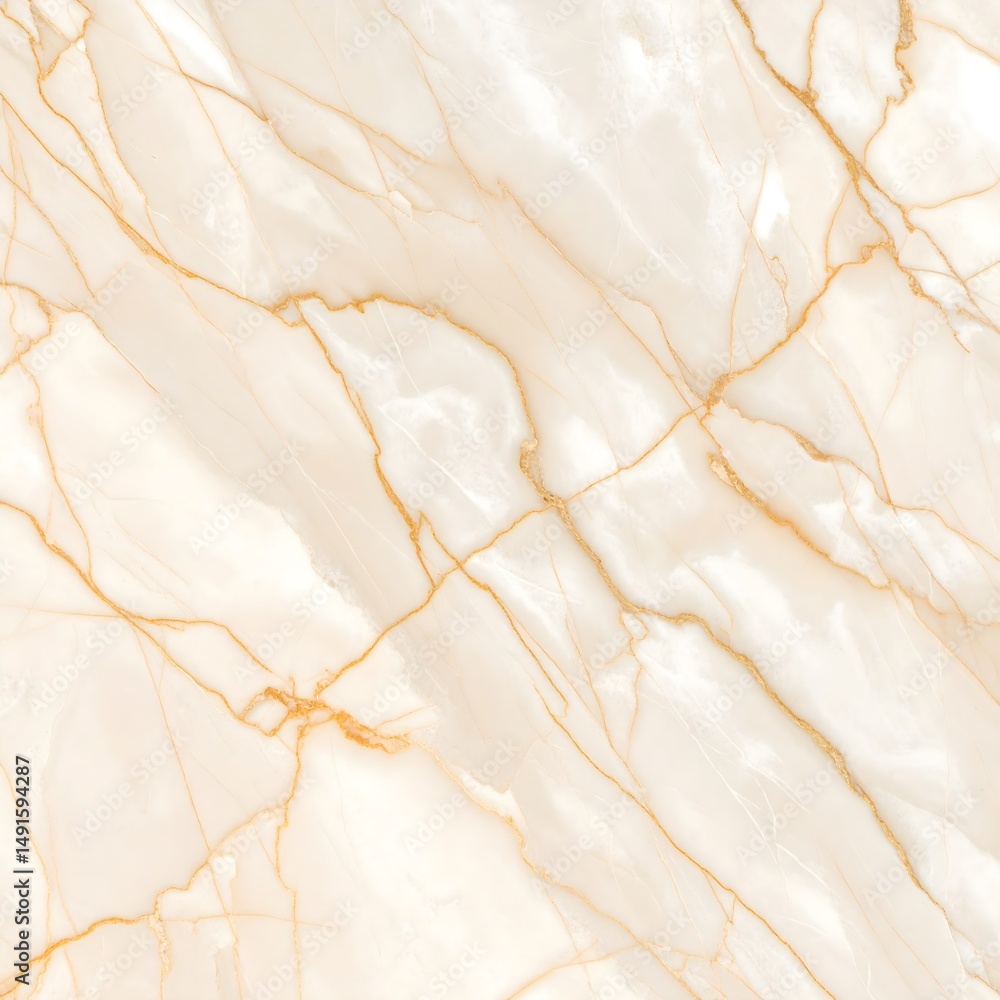Fototapeta premium Light sandy marble texture with golden veins and smooth polished surface, realistic stone background