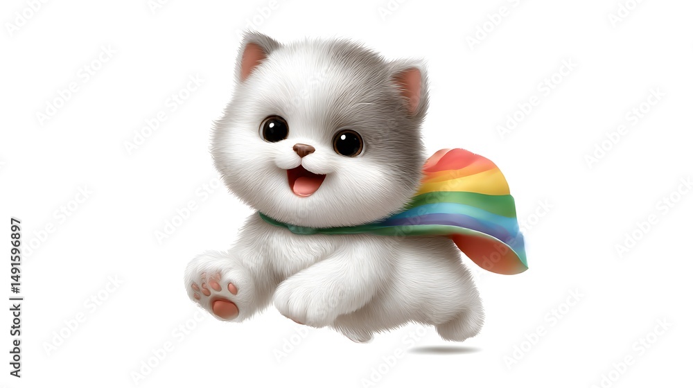 Fototapeta premium little kitten with a flower