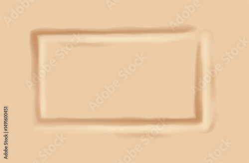 Digital illustration of a rectangle drawn in sand. Warm beige tones create a soothing background. Perfect for design projects and presentations.