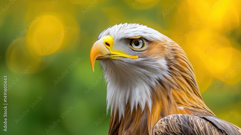 Obraz premium the golden eagle, known scientifically as aquila chrysaetos, boasts a striking head detail with sharp, hooked beak, piercing eyes