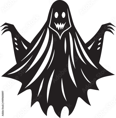 ghost silhouette vector, ghost vector illustration, ghost clipart vector