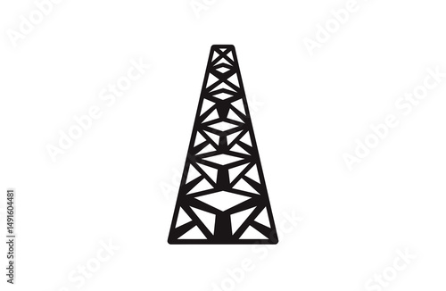 Abstract Representation of a Tall Communication Tower Structure with Geometric Patterns
