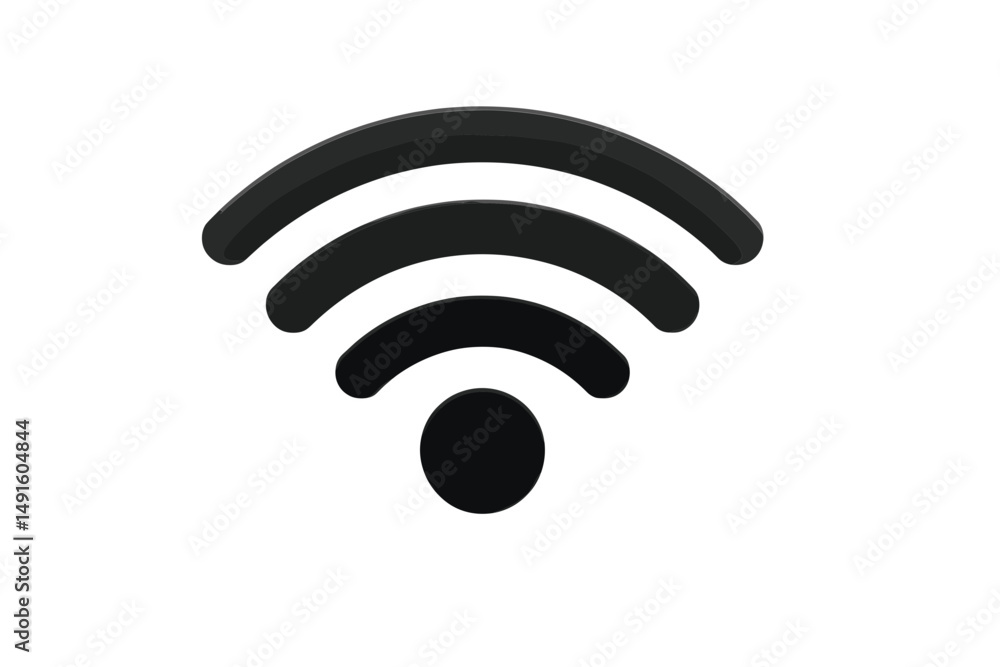 Black Wireless Internet Signal Icon Symbolizing Connectivity and Digital Communication Black Wireless Internet Signal Icon Symbolizing Connectivity and Digital Communication