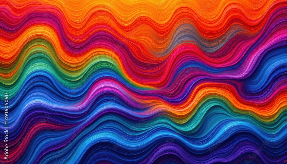 Vibrant, wavy multicolored lines create an abstract, energetic pattern resembling flowing layers of color. Vibrant, wavy multicolored lines create an abstract, energetic pattern resembling flowing layers of color.