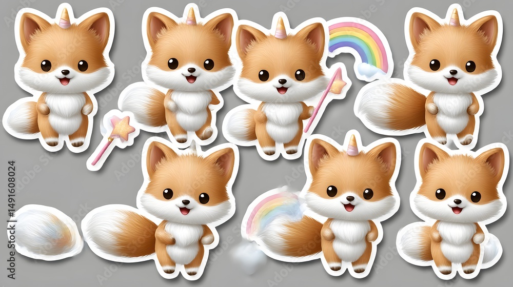 Obraz premium set of funny animals