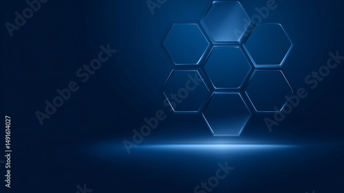 Fotografie abstract biomedical background with hexagons and honeycombs