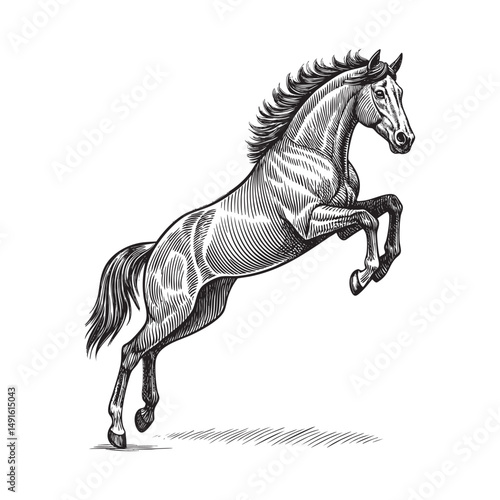 jump horse vector illustration