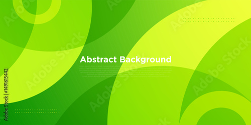Abstract colorful green overlap circle background. Trendy shapes color pattern design. Simple banner background. Eps10 vector