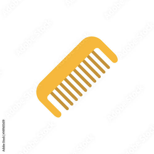 Stylized Hairdressing Comb Illustration on Transparent Backdrop for Design Use