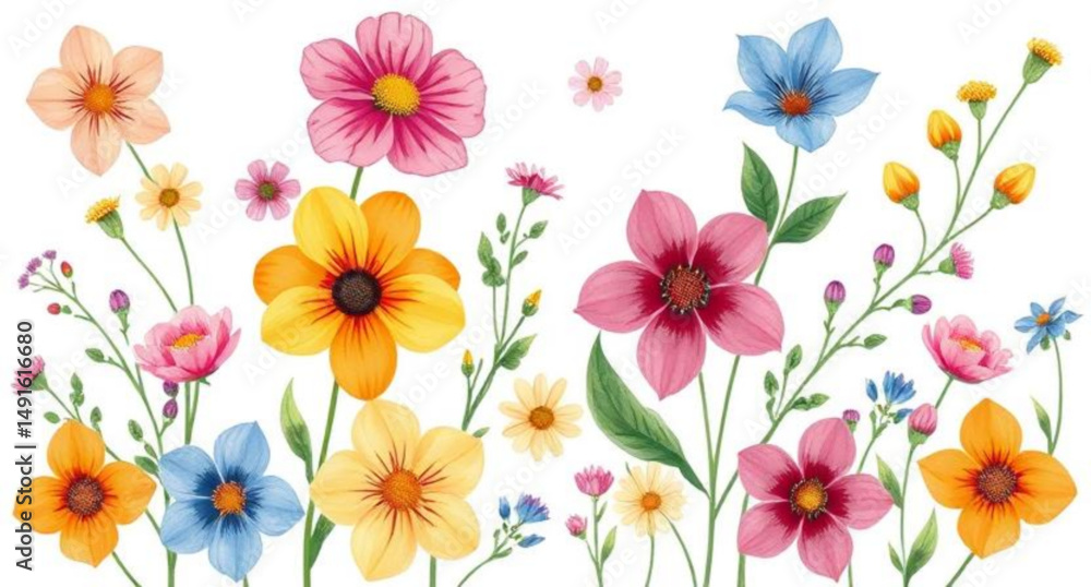decorative flower elements, rainbow flowers, tropical flower set, garden flowers collection, hand drawn colorful flowers, watercolor flower set, exotic flower illustrations, floral clipart set, nature decorative flower elements, rainbow flowers, tropical flower set, garden flowers collection, hand drawn colorful flowers, watercolor flower set, exotic flower illustrations, floral clipart set, nature