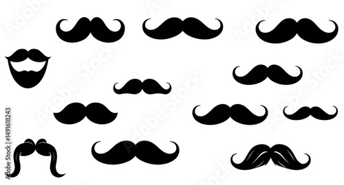 mustache collection, mustache icons, vintage mustache set, hipster mustache pack, funny mustache illustrations, beard and mustache set, retro mustache graphics, curly mustache set, handlebar mustache 