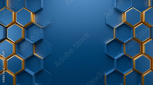 Fotografie abstract biomedical background with hexagons and honeycombs