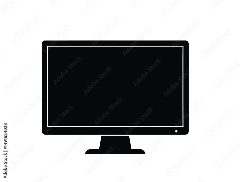 Monitor silhouette. This image shows a black computer monitor outline, a display screen device. Vector clipart illustration design. Monitor silhouette. This image shows a black computer monitor outline, a display screen device. Vector clipart illustration design.