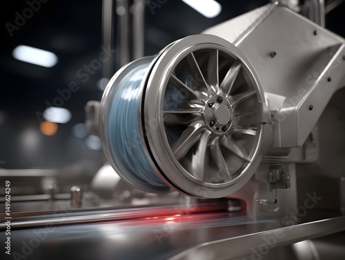 Industrial mixer blending side profile shot highlighting high-definition mechanical performance in scalable production environments precision