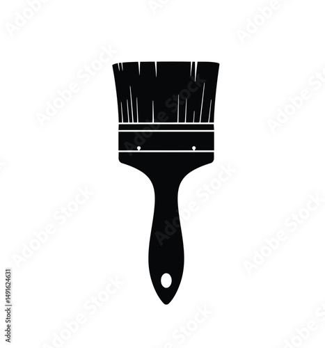 Paint brush silhouette. This image shows a black paint brush outline. Vector clipart illustration design.