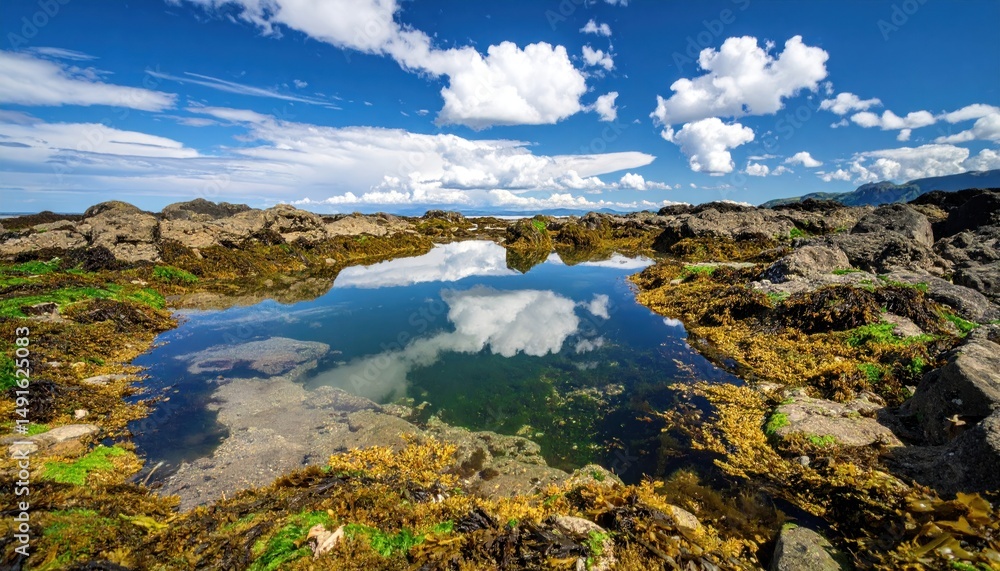 Obraz premium Calm tidal pool reflecting sky