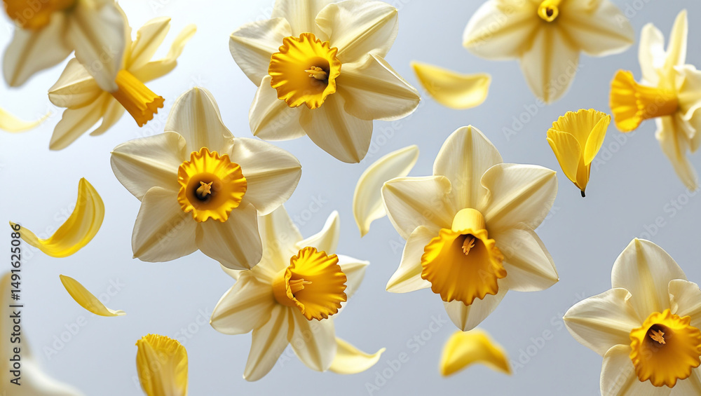 Fototapeta premium yellow daffodils background