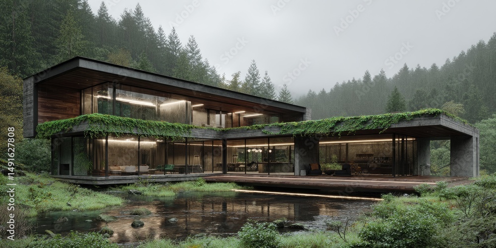 Forest Retreat Modern Home Blends Seamlessly With Nature. Forest Retreat Modern Home Blends Seamlessly With Nature.
