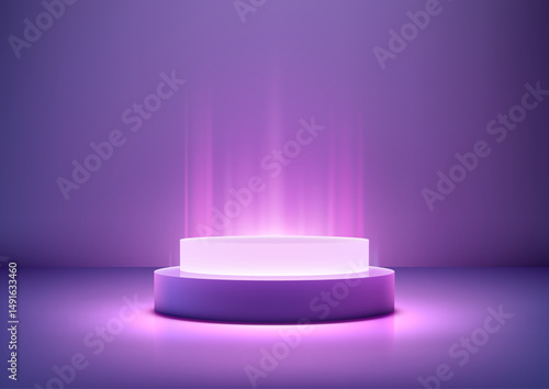 glowing 3d cylindrical podi...
