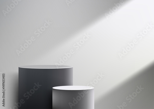 minimalist gray cylindrical...