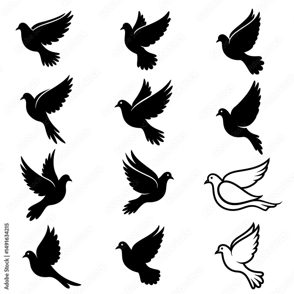 Obraz premium Flight of Doves: A Graphic Collection