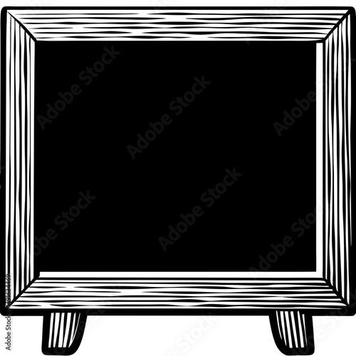 Chalkboard standing blank silhouette vector illustration