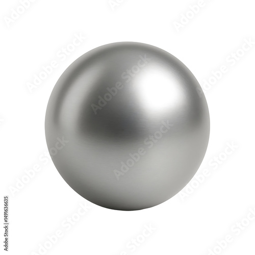 Shiny steel sphere isolated illustration 3D PNG
