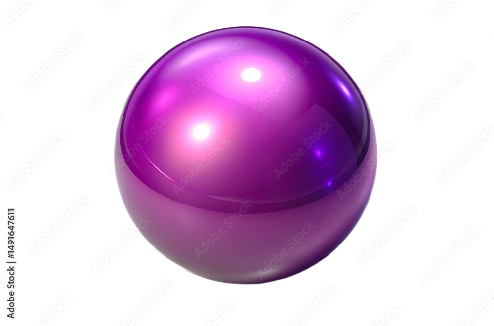 Fototapeta premium Shiny purple bubble isolated on light background