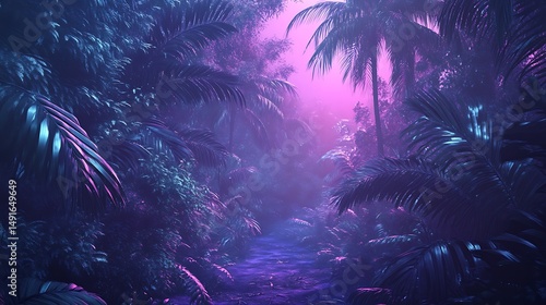 Abstract tropical forest pathway