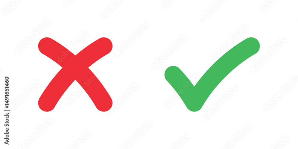 Fotografie red cross and green tick