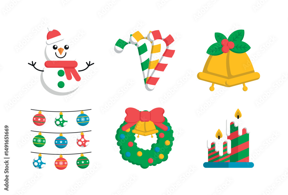 Fototapeta premium Set Icons Christmas elements