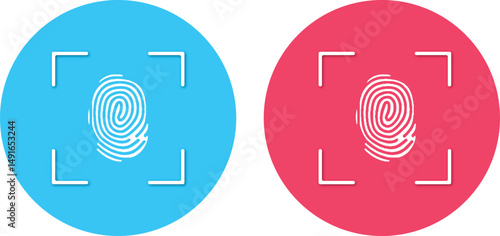Simple fingerprint logo icon vector. 