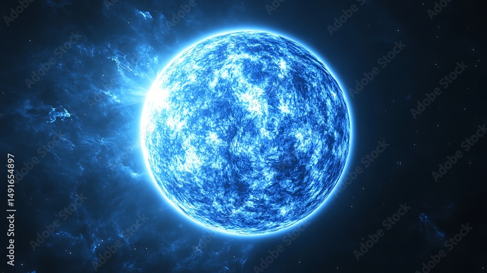 Fototapeta premium Blue planet in cosmic space