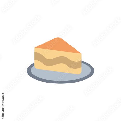 Minimalistic cake slice illustration with transparent background aesthetic