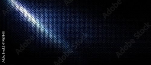 Abstract Dark Blue Surface with Light Beam Texture Background Close Up Detail Macro Shot Modern Design Futuristic Pattern