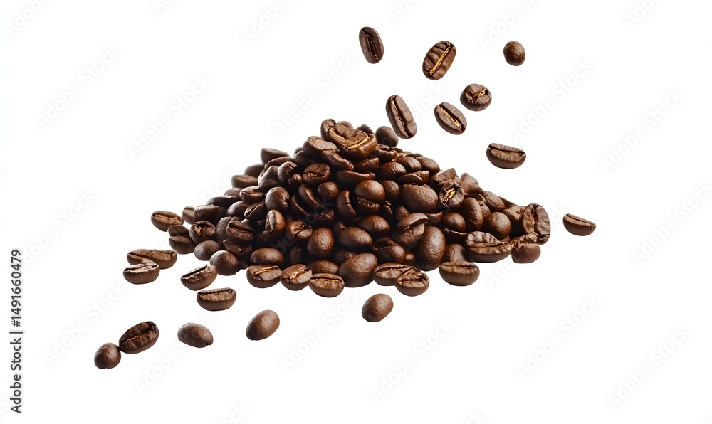 Obraz premium pile of coffee beans isolated on white 