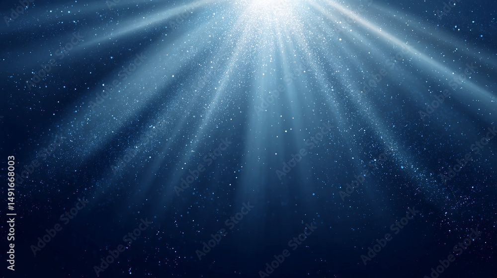 Magical Blue Light Rays Background With Glitter Magical Blue Light Rays Background With Glitter