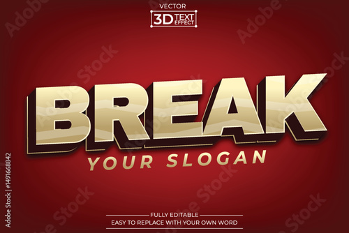Break editable 3D Text effect