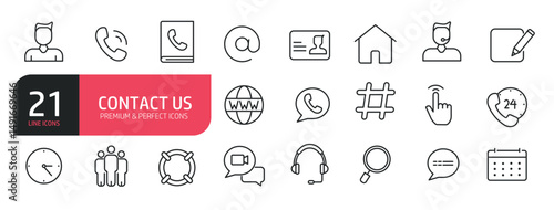Set of line icons related to chat, email, calendar, website, message, communication. Outline icons collection. Editable stroke. Vector illustration stock illustration