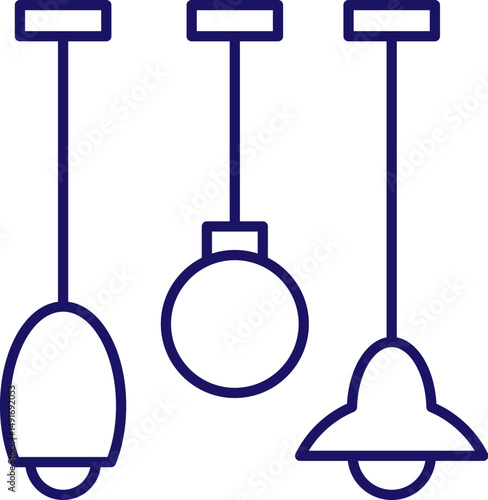 Lustre and Chandeliers Minimalistic Outline Icon for Web and Graphic Design, Apps, Banners, Social Network and Cards