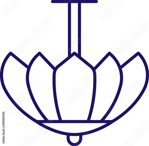 Ceiling Lustre Line Icon for Web Sites, Books, Cards, Apps