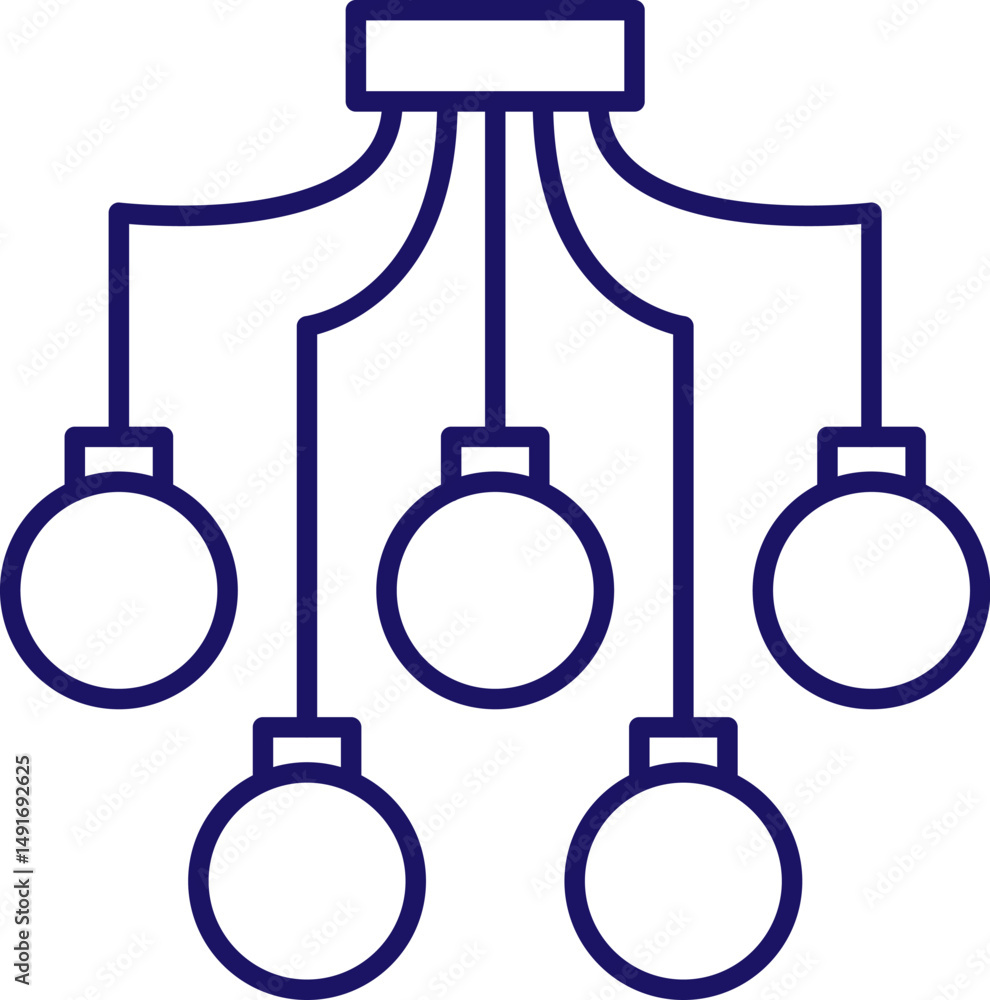 Obraz premium Chandelier Simple Thin Icon Perfect for Web Sites, Books, Cards, Apps