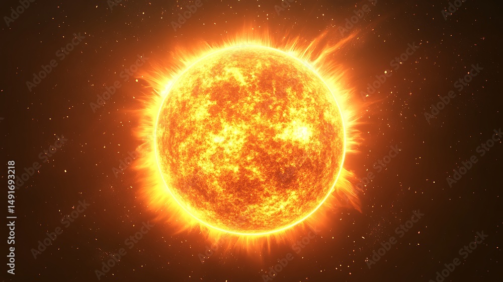 Fiery star in space Fiery star in space